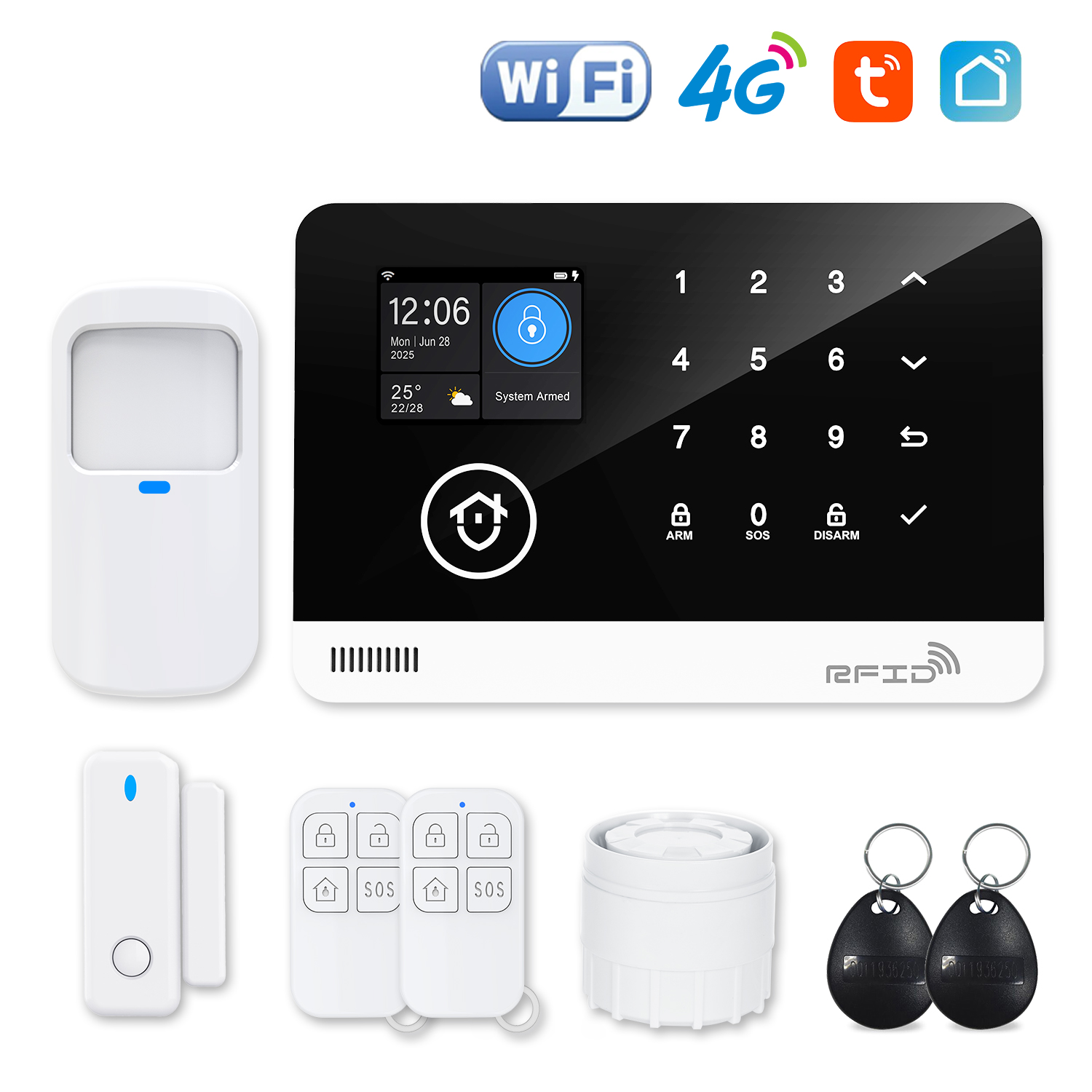 New Avance Dual Band (2G -GSM+ WiFi) Touchpad Security Alarm System with Door & PIR Motion Sensor, Remote, 2.4" TFT Screen Not Compatible with Jio SIM. Compatible with Alexa,Google Assistant & 2G SIM