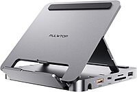 9 in 1 iPad & Tablet Docking Station/Hub for iPad/Tablet Foldable Stand with HDMI 4K@60Hz, SSD Slot (SSD Not Incl), USB-A/C 3.2-10Gbps, USB-A 2.0, SD/TF, 3.5mm Audio Jack, 100W PD