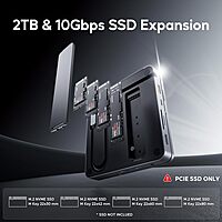 9 in 1 iPad & Tablet Docking Station/Hub for iPad/Tablet Foldable Stand with HDMI 4K@60Hz, SSD Slot (SSD Not Incl), USB-A/C 3.2-10Gbps, USB-A 2.0, SD/TF, 3.5mm Audio Jack, 100W PD
