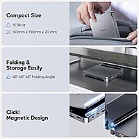 9 in 1 iPad & Tablet Docking Station/Hub for iPad/Tablet Foldable Stand with HDMI 4K@60Hz, SSD Slot (SSD Not Incl), USB-A/C 3.2-10Gbps, USB-A 2.0, SD/TF, 3.5mm Audio Jack, 100W PD