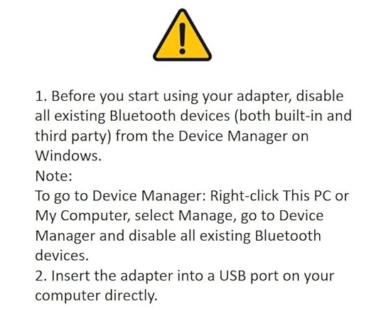 USB Bluetooth 5.3 Adapter for PC, USB Bluetooth Dongle Support Windows 11/10/8.1 Plug and Play for Desktop, Laptop, Mouse, Keyboard, Printers, Headsets, Speakers. Not Suitable for Mac iOS or Linux