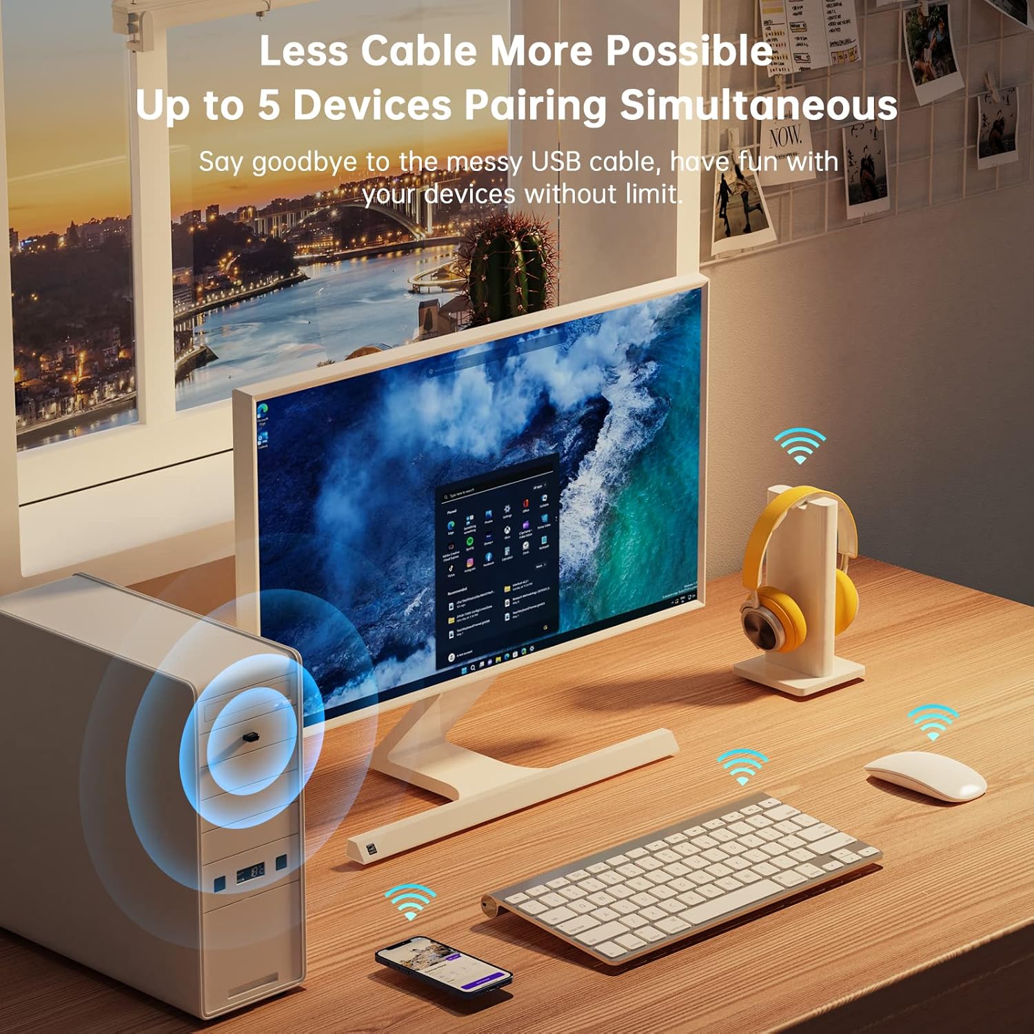USB Bluetooth 5.3 Adapter for PC, USB Bluetooth Dongle Support Windows 11/10/8.1 Plug and Play for Desktop, Laptop, Mouse, Keyboard, Printers, Headsets, Speakers. Not Suitable for Mac iOS or Linux