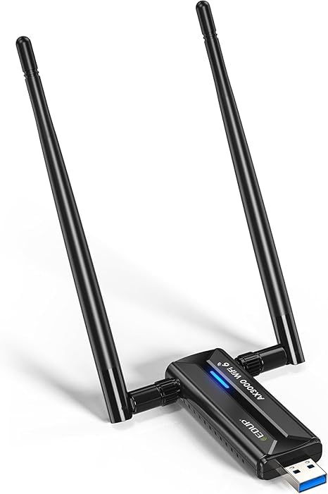 AX3000M USB 3.0 WiFi 6 Adapter Wireless WiFi Dongle Network Adapter 802.11AX Tri-Band 6GHz/5GHz/2.4GHz Dual 5dBi Antennas for PC Desktop Laptop Compatible with Windows 11/10 64Bits