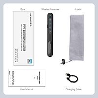 Norwii N76 Rechargeable Presentation clicker with Green Laser Pointer, Long Range Presentation Remote, Slide Control (Black) Not compatible with LED LCD TV