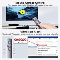 NORWII N95s Pro Highlight Presentation Remote with Digital Laser for TV LED LCD Screen, Dual Laser Presentation Clicker for Powerpoint Presentation, Wireless Presenter Clicker with Mouse & 64G UDisk