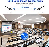 HDMI Wireless Transmitter & Receiver 1080P, Designed for Laptop, PC, Plug and Play, Support 2.4GHz and 5 GHz for Streaming Video/Audio from Laptop, PC to HDTV/Projector/Monitor. Model : 1RX+1TX.
