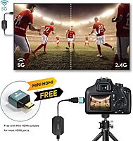 HDMI Wireless Transmitter & Receiver 1080P, Designed for Laptop, PC, Plug and Play, Support 2.4GHz and 5 GHz for Streaming Video/Audio from Laptop, PC to HDTV/Projector/Monitor. Model : 1RX+1TX.