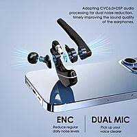Bluetooth 5.1 Wireless Headset, Earpiece with 1000mAh Charging Case 72 Hours Talking Time Built-in Microphone for iOS Android Cell Phone, Handsfree Headphone for Driving Office Work