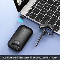 Bluetooth 5.1 Wireless Headset, Earpiece with 1000mAh Charging Case 72 Hours Talking Time Built-in Microphone for iOS Android Cell Phone, Handsfree Headphone for Driving Office Work