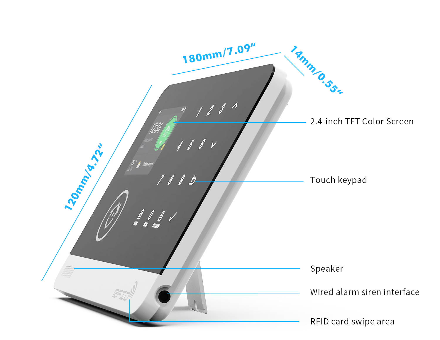New Avance Dual Band (2G -GSM+ WiFi) Touchpad Security Alarm System with Door & PIR Motion Sensor, Remote, 2.4" TFT Screen Not Compatible with Jio SIM. Compatible with Alexa,Google Assistant & 2G SIM