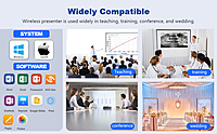 Norwii N96s Wireless Spotlight Presentation Remote Rechargeable Type A-32GB UDisk Receiver Digital & Physical Laser Pointer Presenter for LED LCD TV Air Mouse,Timer, Highlight, Magnify Win/Mac