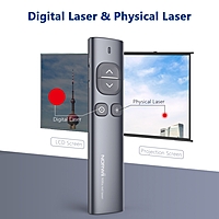 Norwii N96s Wireless Spotlight Presentation Remote Rechargeable Type A-32GB UDisk Receiver Digital & Physical Laser Pointer Presenter for LED LCD TV Air Mouse,Timer, Highlight, Magnify Win/Mac