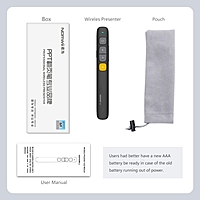 NORWII N29 2.4 GHz Wireless Red Laser Pointer Presentation Clicker with 300 FT Long Range, PPT Remote Clicker, Supports Hyperlink/Volume Up Down/Keys Can be Customized (Battery Not Included)