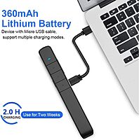 Norwii N75 Wireless 2.4G Rechargable 360 mAh Battery Red Laser Presenter Pointer Clicker with Page Up Dn Hyperlink Function for Windows iOS Not Compatible with LCD LED TV Screen (Black)