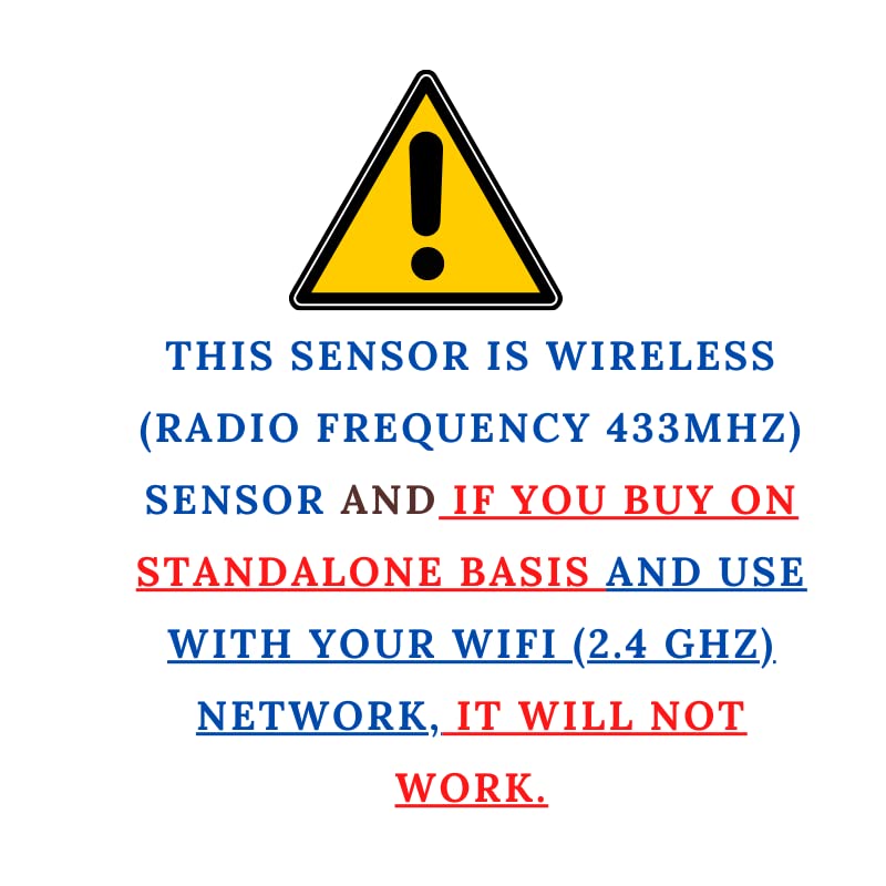 Avance Wireless (Radio Frequency 433 MHz, not WiFi) PIR Motion Sensor, Works in Pair with Avance Dual Band Alarm System Control Panel Only. Does Not Work with WiFi On Standalone Basis