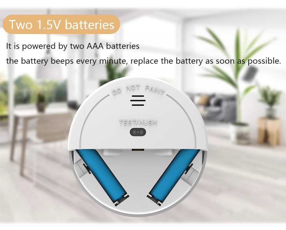 Avance Wireless (433 MHz, not WiFi) Smoke Detector, Battery Powered, Smoke Alarm with LED Lights - Avance Dual Band Alarm System (Control Panel/Hub) Required for Alert On Mobile